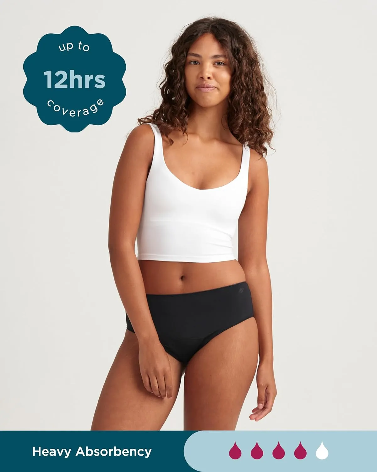 saalt Teen Brief Period Underwear - Leakproof Menstrual Underwear for Teen Girls - Full-Coverage Comfort