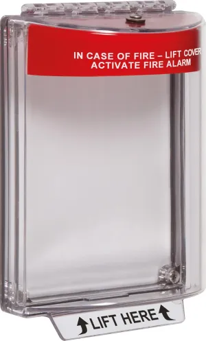 Safety Technology International, Inc. STI-13020FR Universal Stopper® with Horn, Flush Mount and Fire Label, Indoor/Outdoor Polycarbonate Protective Cover for Pull Stations or Call Points