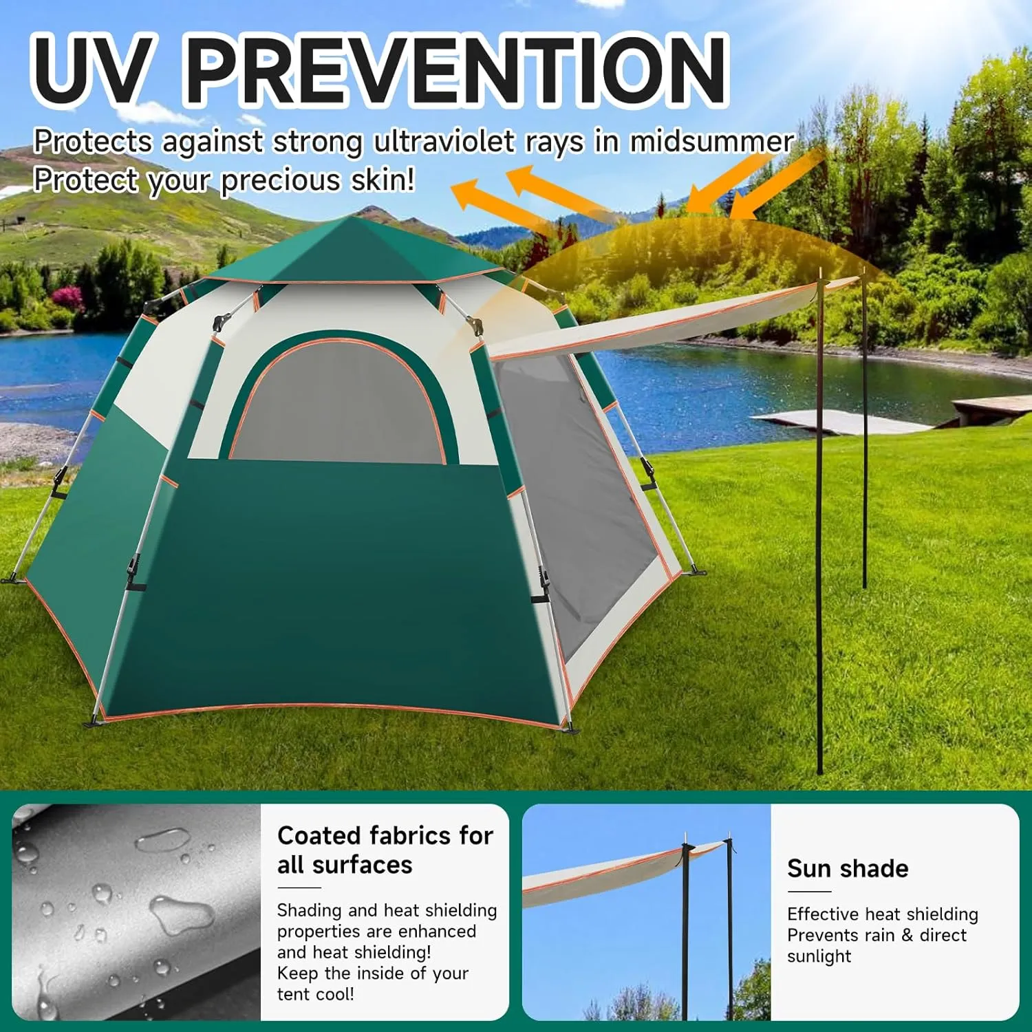 SAN Like Camping Tent 2/3/4 Person Instant Easy Pop Up Tents for Camping Lightweight Backpacking Tent Automatic Waterproof Family Easy Set Up Tent,Portable Dome Tent for Camping Hiking Traveling
