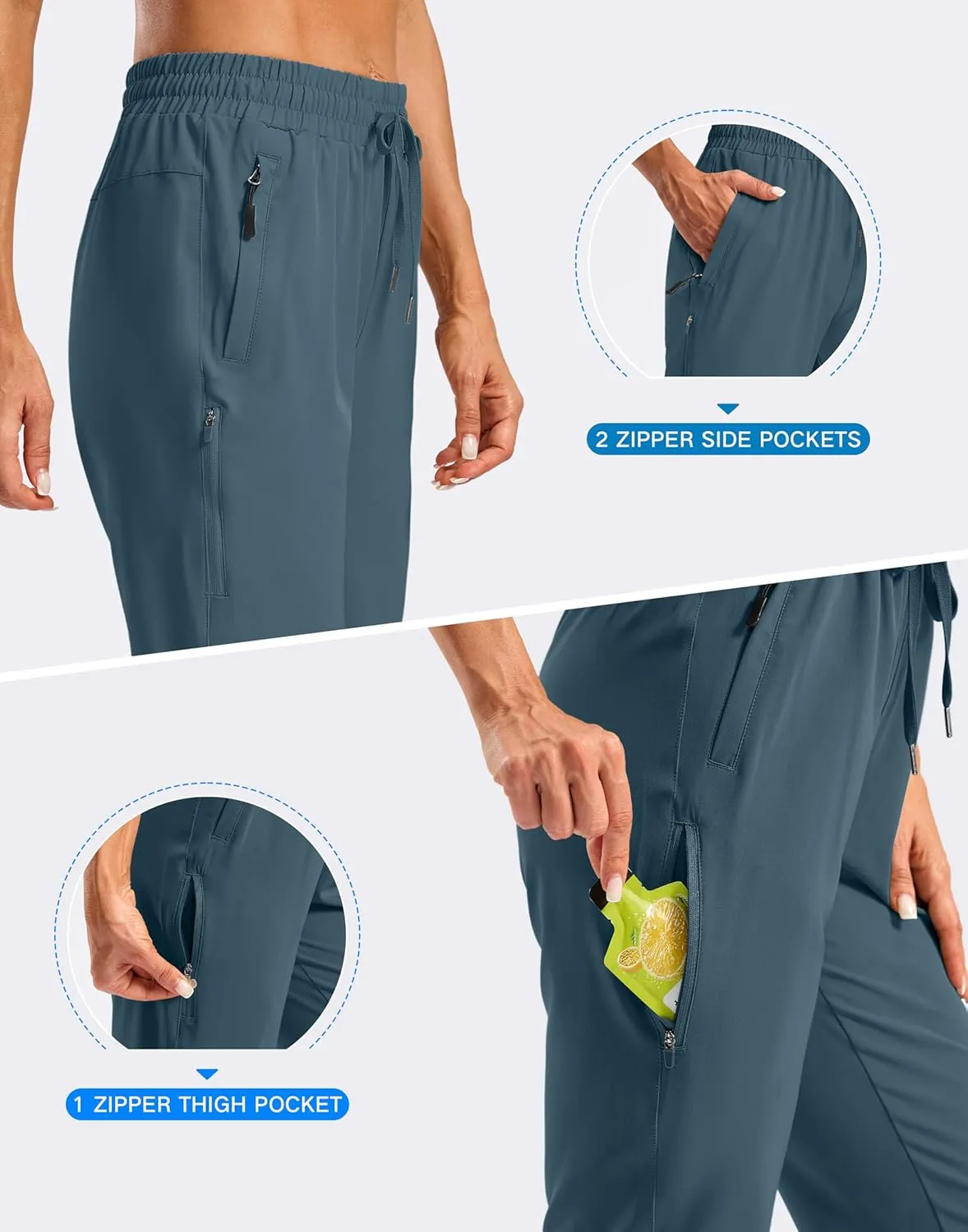 SANTINY Women's 15" Long Shorts with Pockets Below The Knee Length Hiking Cargo Capris Lightweight Quick Dry Bermuda Shorts