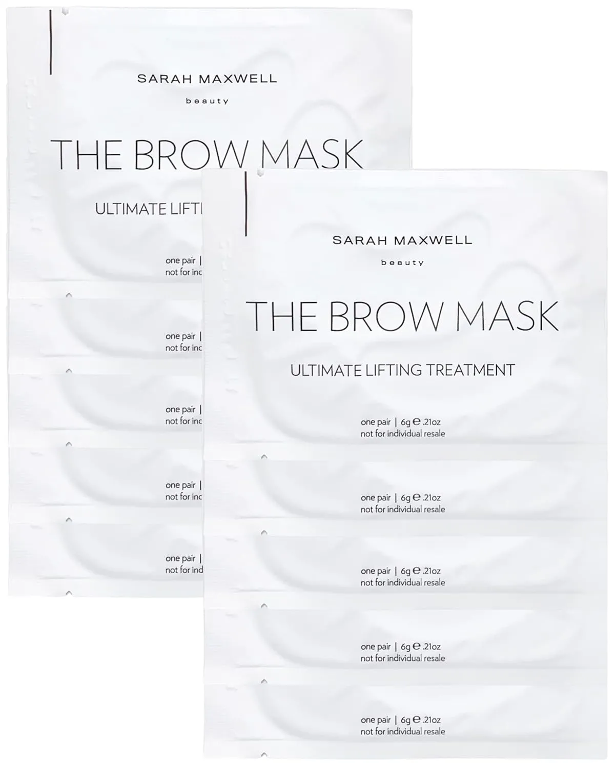 Sarah Maxwell Beauty Brow Mask: Ultimate Nourishing & Hydrating Treatment – Natural Brow Revitalizer for Full & Vibrant Appearance - 10 Pack