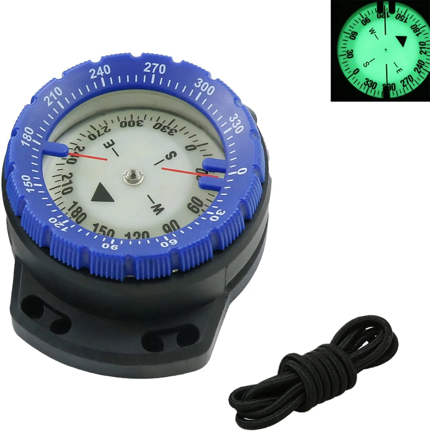 Scuba Compass, Professional Water Prevention Dive Wrist Compass, with Cord for Outdoor Sports Diving, Sailing, Hiking, Camping, Kayaking, Survival Emergency