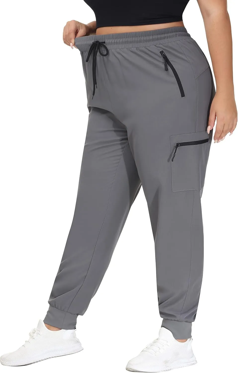 SEKINO Women's Plus Size Hiking Cargo Pants Lightweight Quick Dry Joggers Athletic Workout Outdoor Zipper Pockets Pants
