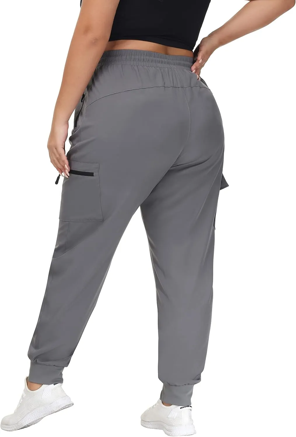 SEKINO Women's Plus Size Hiking Cargo Pants Lightweight Quick Dry Joggers Athletic Workout Outdoor Zipper Pockets Pants