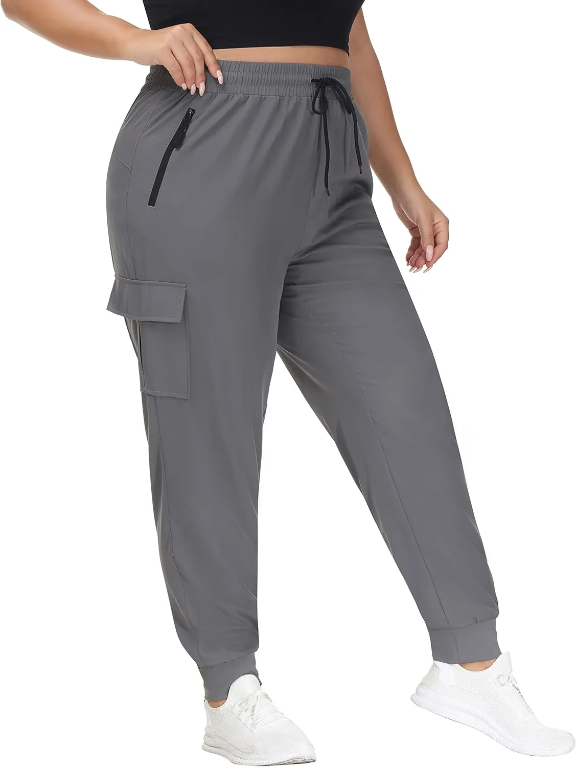 SEKINO Women's Plus Size Hiking Cargo Pants Lightweight Quick Dry Joggers Athletic Workout Outdoor Zipper Pockets Pants