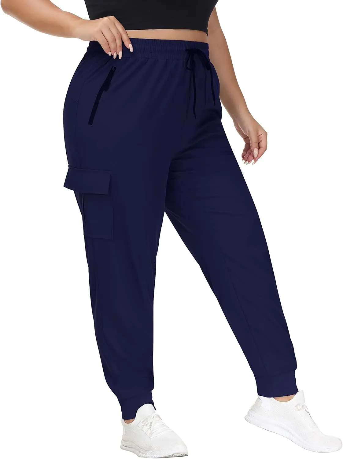 SEKINO Women's Plus Size Hiking Cargo Pants Lightweight Quick Dry Joggers Athletic Workout Outdoor Zipper Pockets Pants