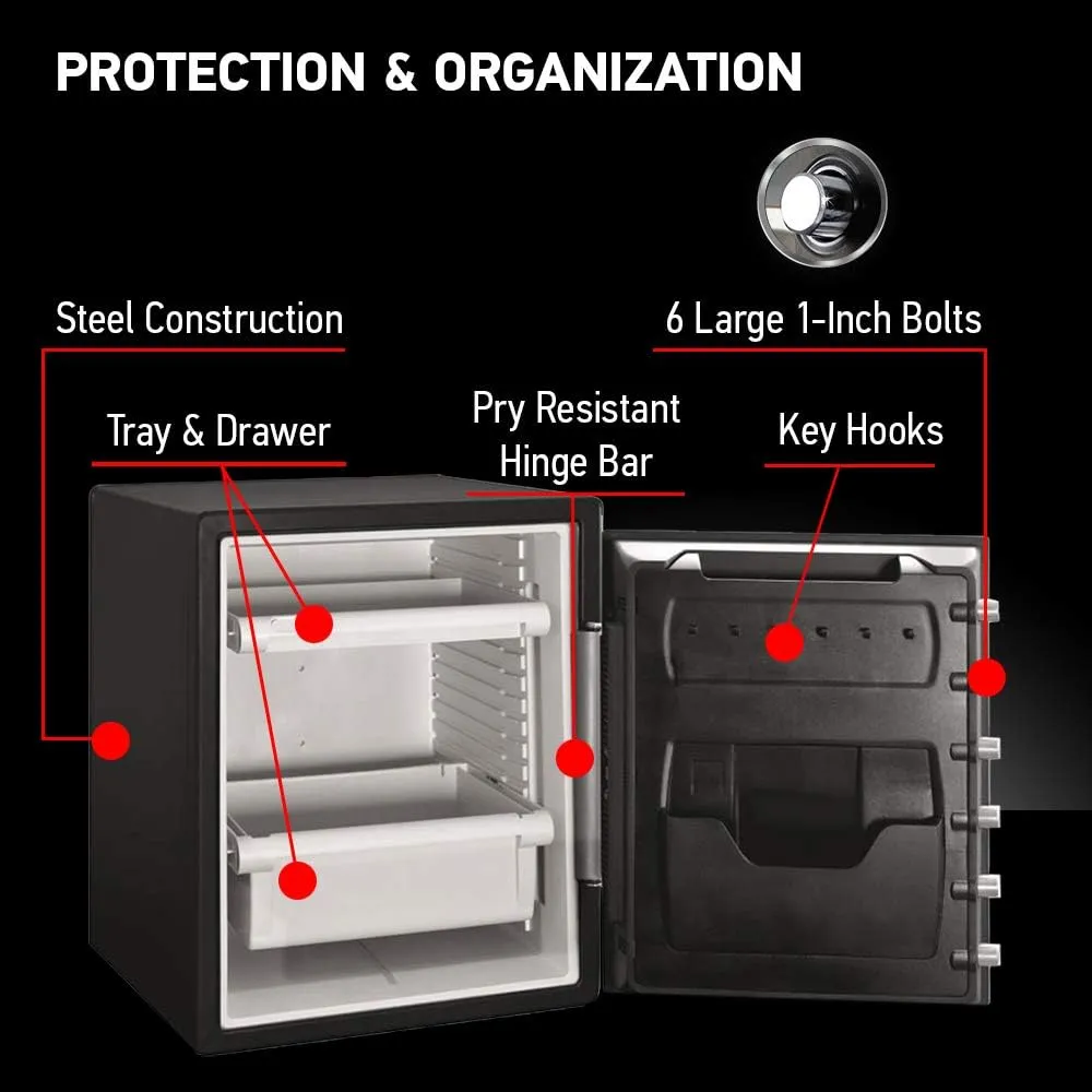 SentrySafe Black Fireproof Waterproof Floor Safe with Dial Combination Lock for Home or Office, 2.05 Cubic Feet, SFW205CWB