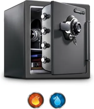 SentrySafe SFW123DSB Fireproof Safe and Waterproof Safe with Dial Combination 1.23 Cubic Feet Gray
