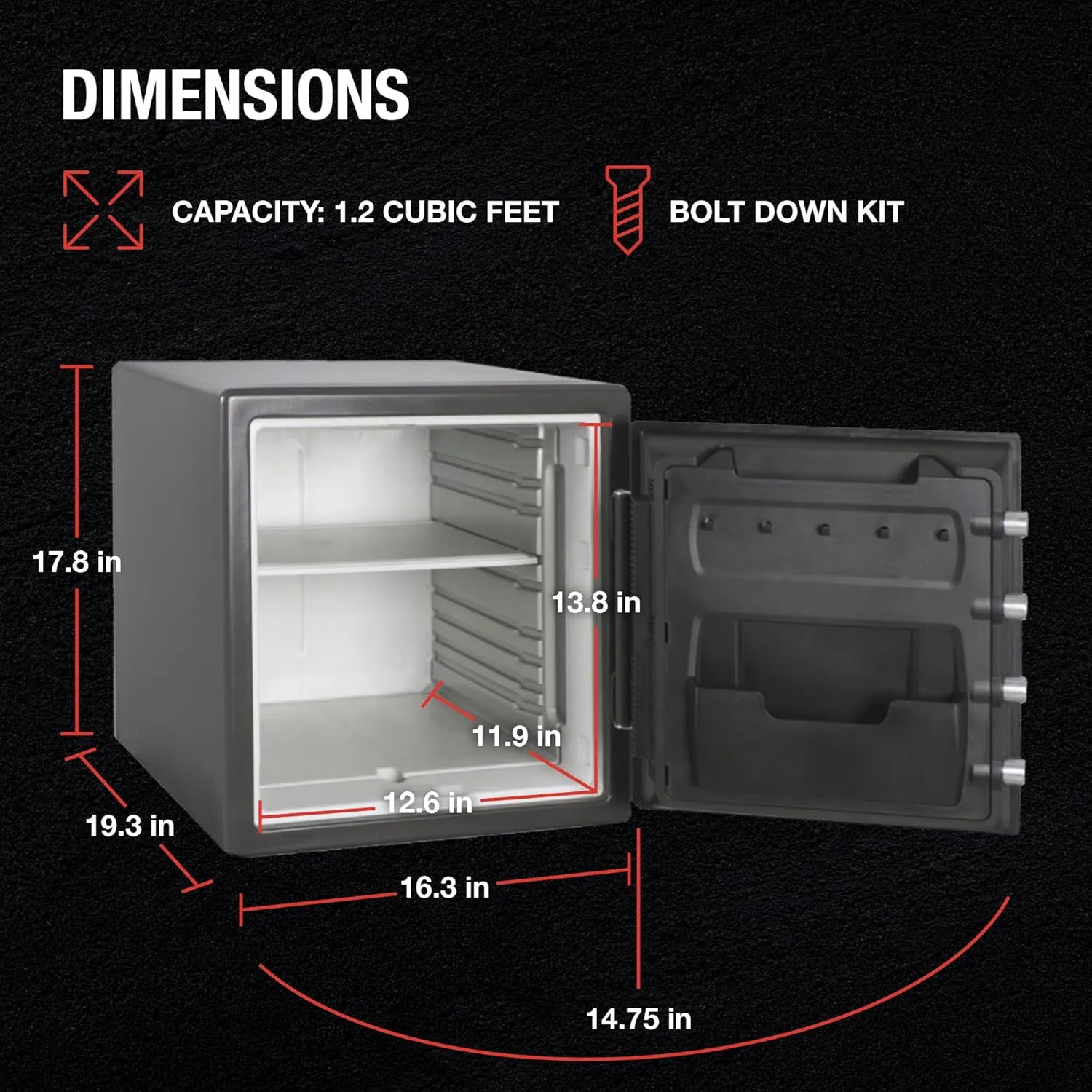 SentrySafe SFW123DSB Fireproof Safe and Waterproof Safe with Dial Combination 1.23 Cubic Feet Gray