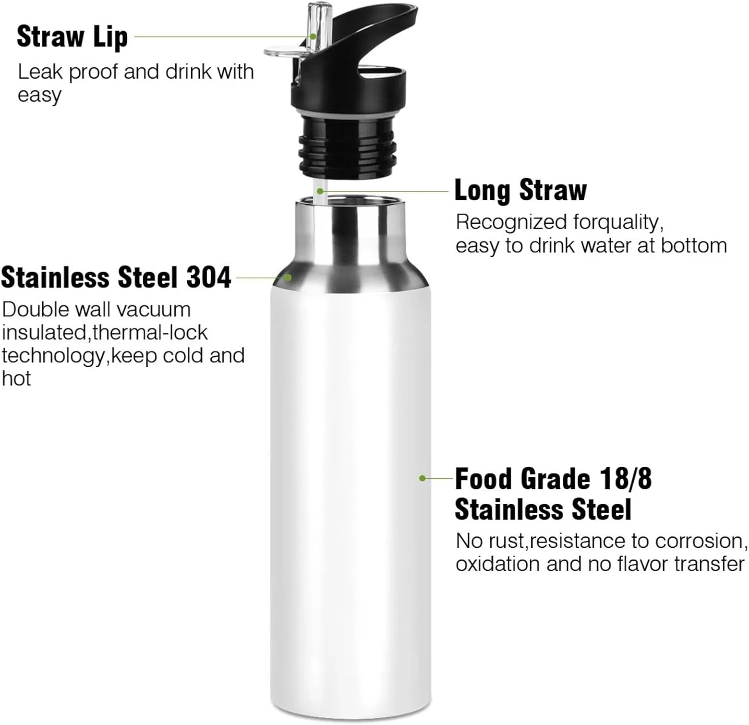 senya 20 Oz Water Bottle with Straw Leopard Print Cheetah Neon Gradient Stainless Steel Water Bottle for Traveling Sports Leakproof Insulated