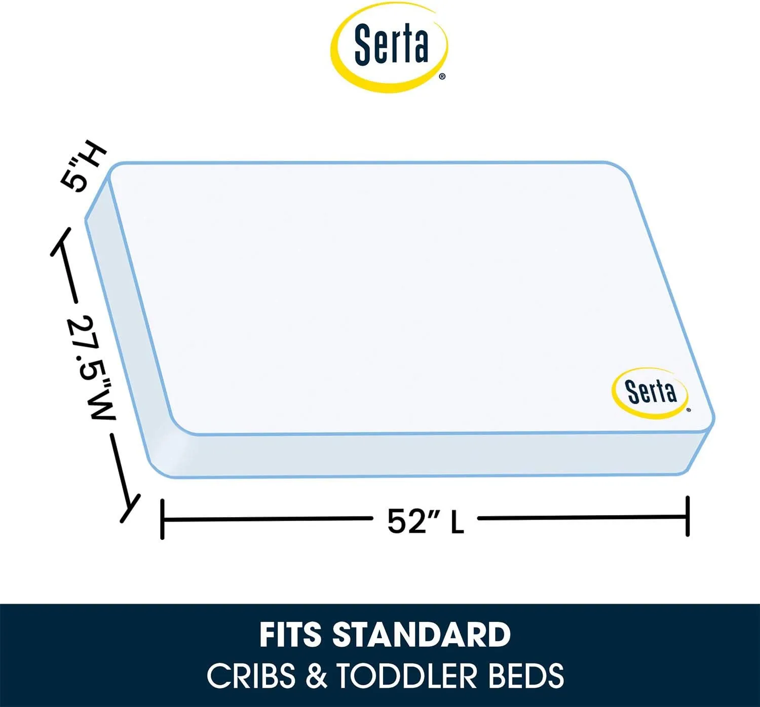 Serta Tranquility Eco Firm 2-Stage Baby Crib and Toddler Mattress - Waterproof Standard Baby Crib & Toddler Mattress - GREENGUARD Gold Certified- 52" L X 27.5" W (50 Year Warranty)