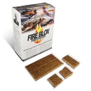 Seymour Fire Blox Firestarter - 144 Piece Natural & Odorless Fire Starter Squares for Campfires, Fireplace, Wood Stove, Chimney, BBQ & Grill - Waterproof, Easy to Ignite, Safe & Long-Burning
