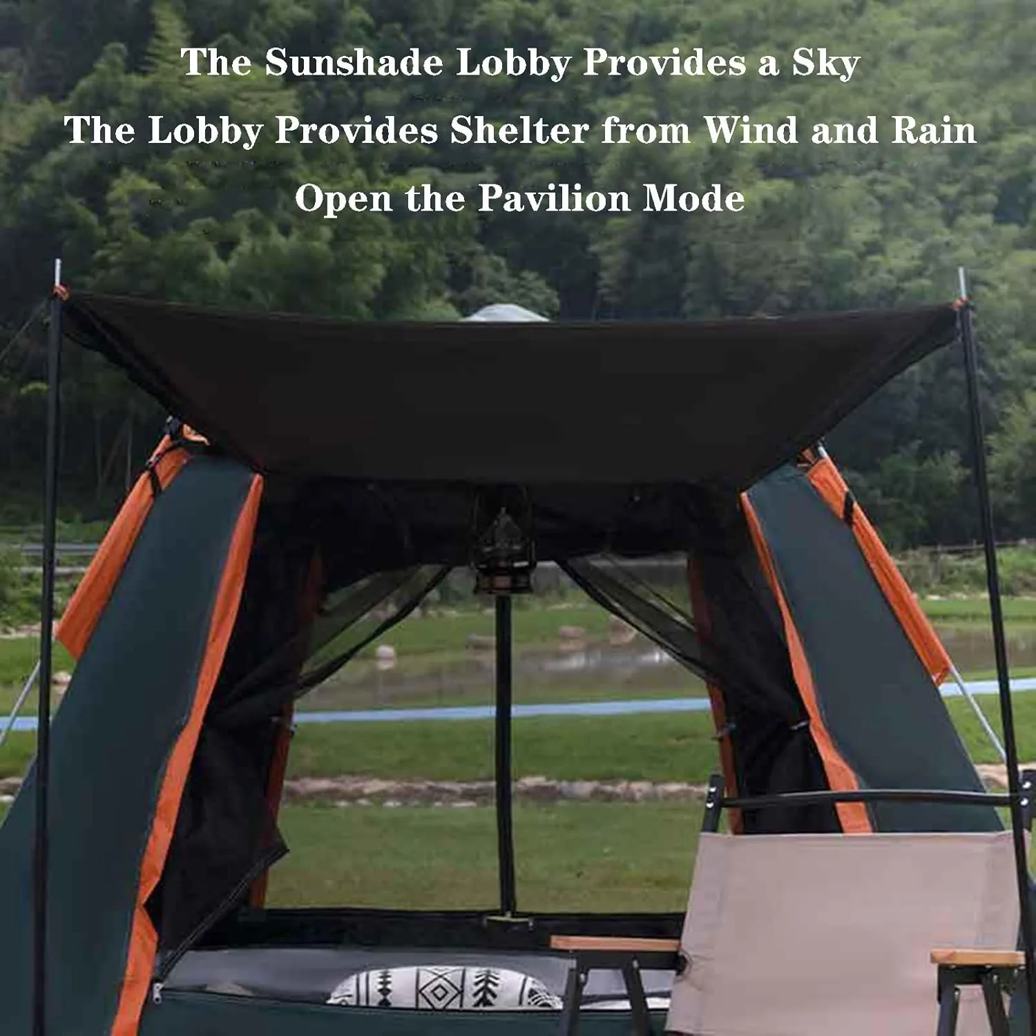 SFKLYU 3/4 Person Camping Tent Large Family Cabin Tents Double Layer Portable Pop Up Tent for Outdoor Camping Hiking Backpacking