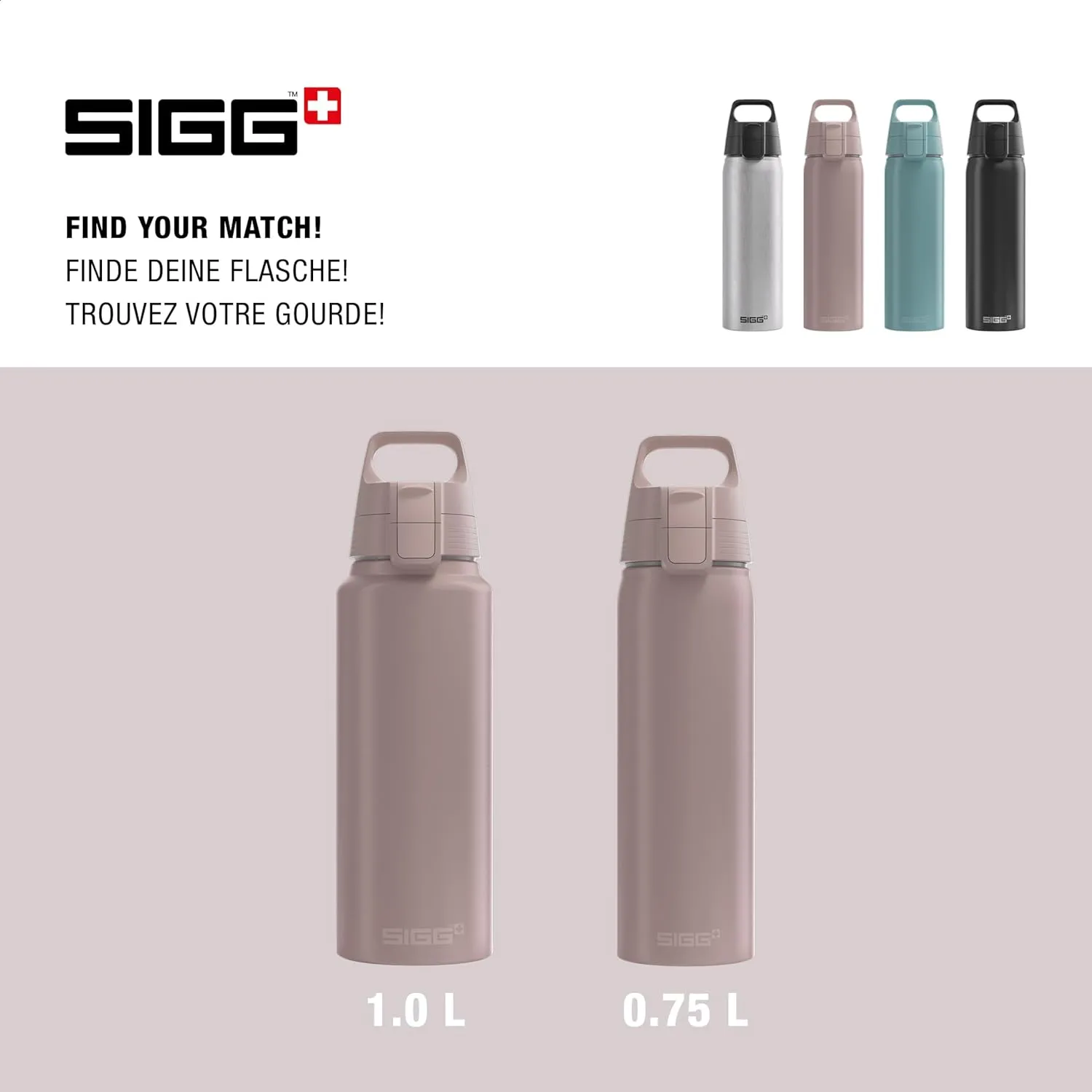 SIGG - Aluminum Water Bottle - WMB Pathfinder Dusk - ClimatePartner Certified - Suitable for Carbonated Beverages - Leakproof & Lightweight - BPA Free - Dusk - 25 Oz