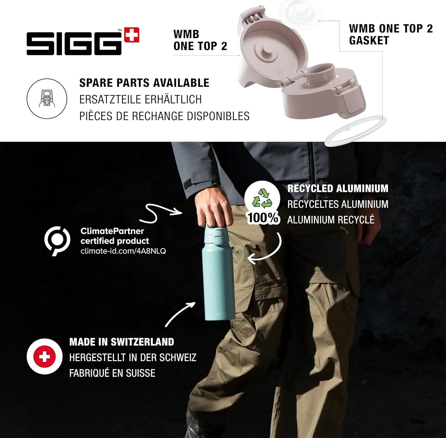 SIGG - Aluminum Water Bottle - WMB Pathfinder Dusk - ClimatePartner Certified - Suitable for Carbonated Beverages - Leakproof & Lightweight - BPA Free - Dusk - 25 Oz