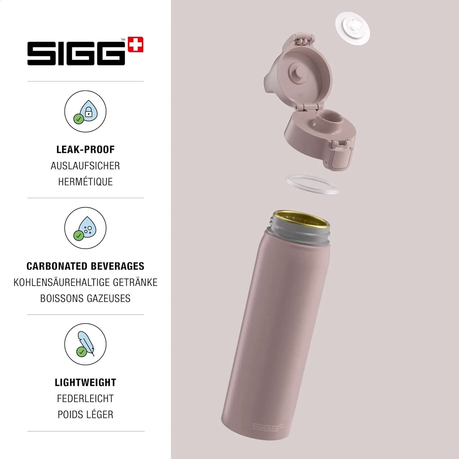 SIGG - Aluminum Water Bottle - WMB Pathfinder Dusk - ClimatePartner Certified - Suitable for Carbonated Beverages - Leakproof & Lightweight - BPA Free - Dusk - 25 Oz