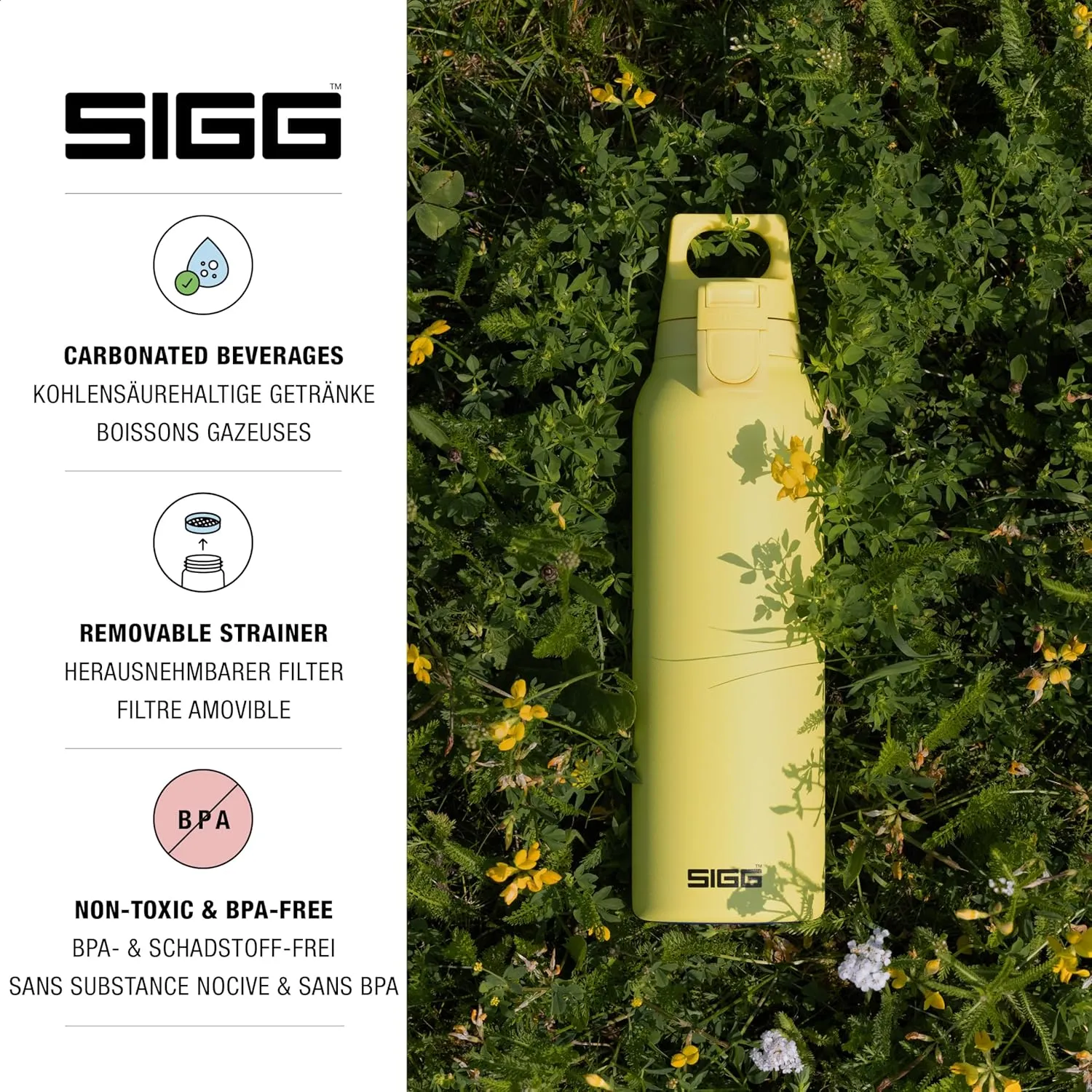 SIGG - Insulated Flask - Thermo Hot & Cold ONE Light - Fruit Filter- BPA-Free - Stainless Steel - 19 Oz