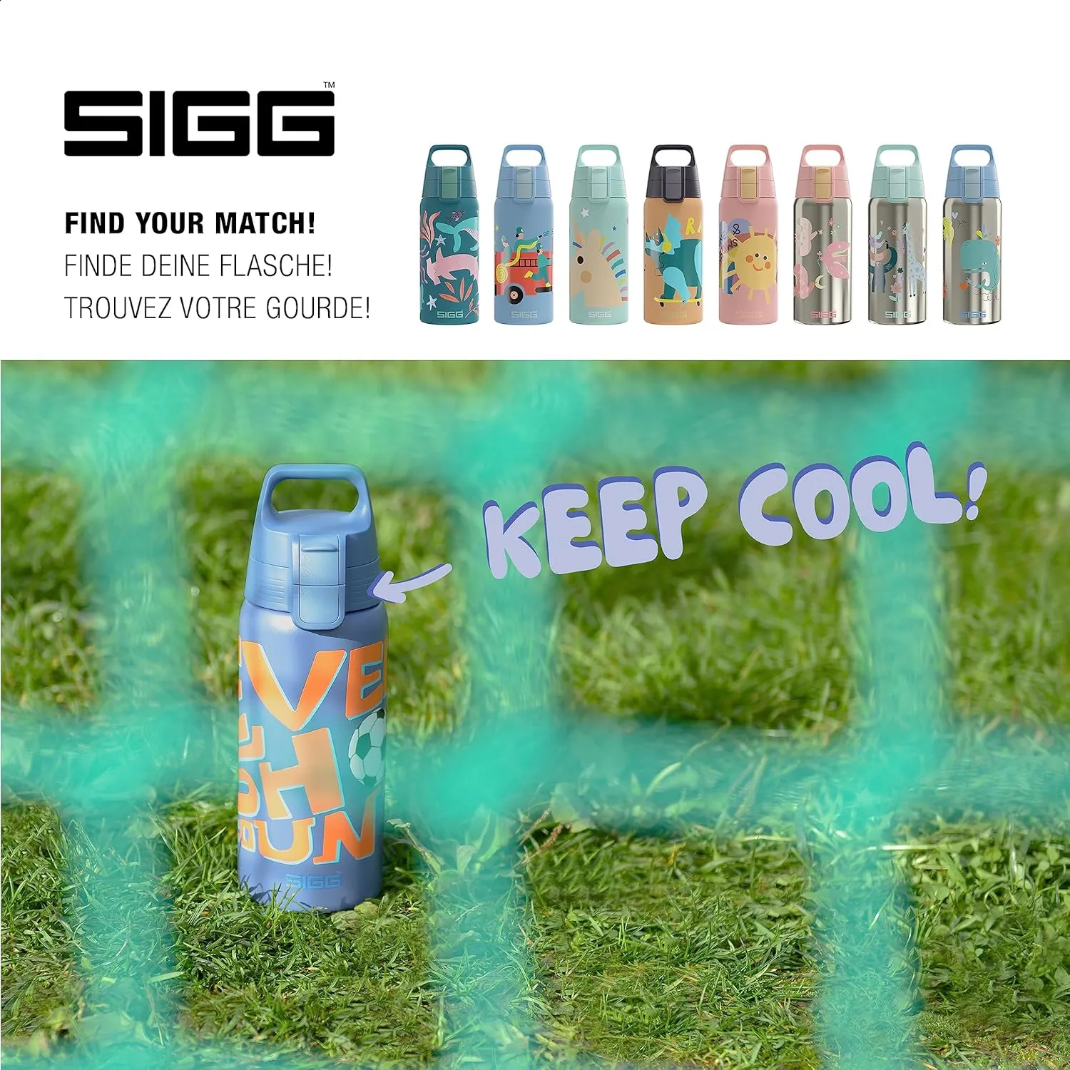 SIGG - Insulated Kids Bottle - Shield One Therm - For Carbonated Beverages - Dishwasher Safe - Stainless Steel - 17 Oz