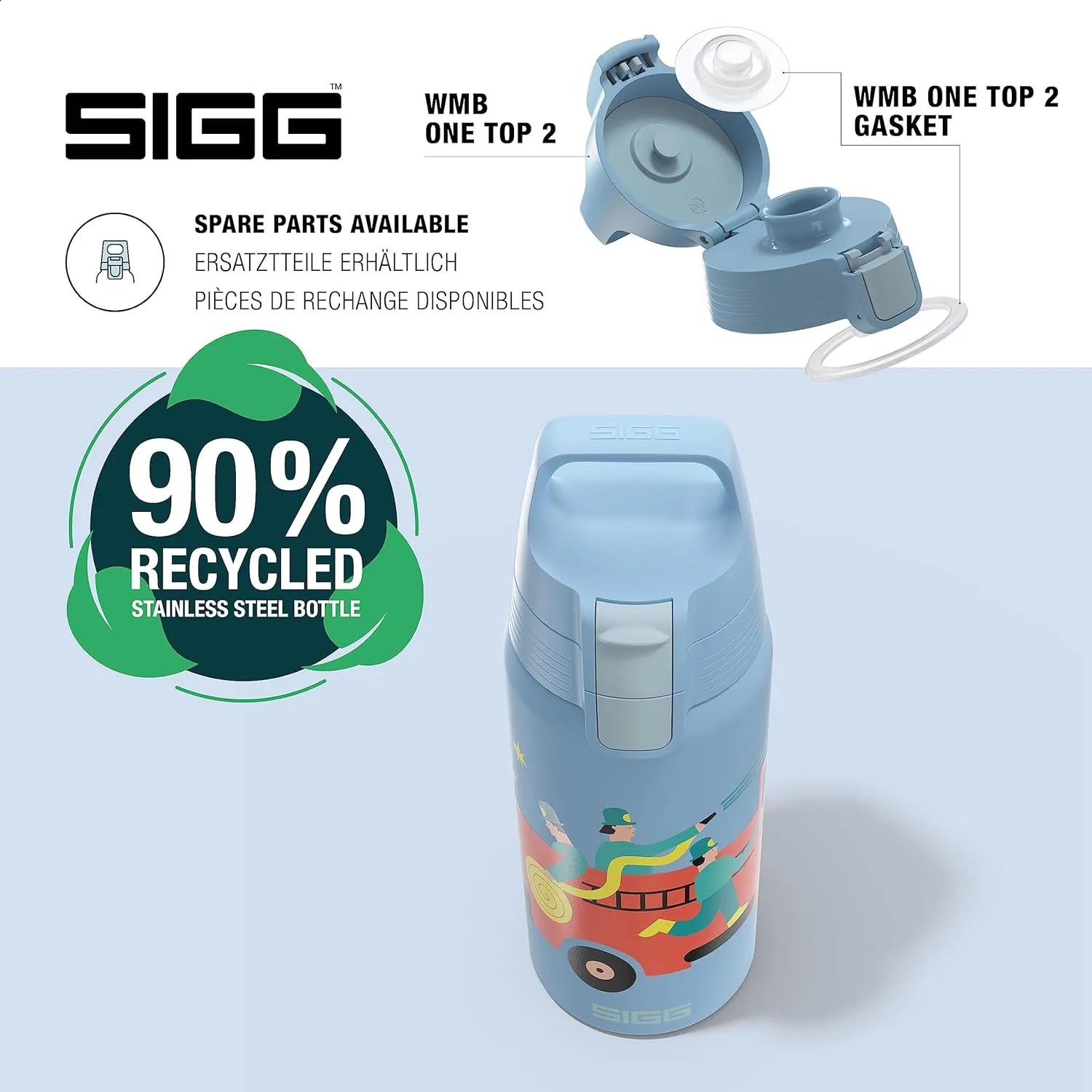SIGG - Insulated Kids Bottle - Shield One Therm - For Carbonated Beverages - Dishwasher Safe - Stainless Steel - 17 Oz