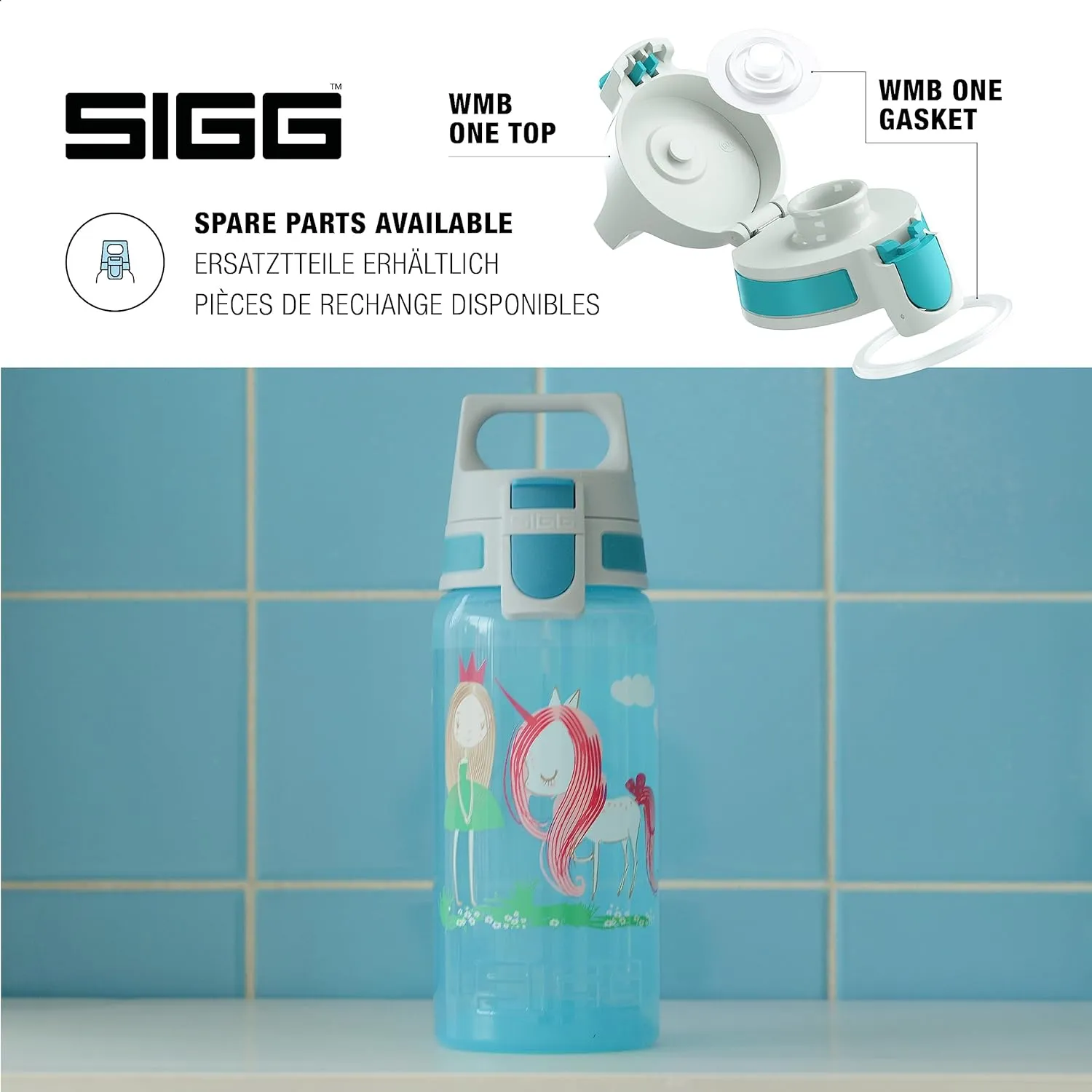 SIGG - Kids Water Bottle for School, Sports - VIVA ONE - Made in Germany - Dishwasher Safe - Carbonated Drinks - 17 Oz