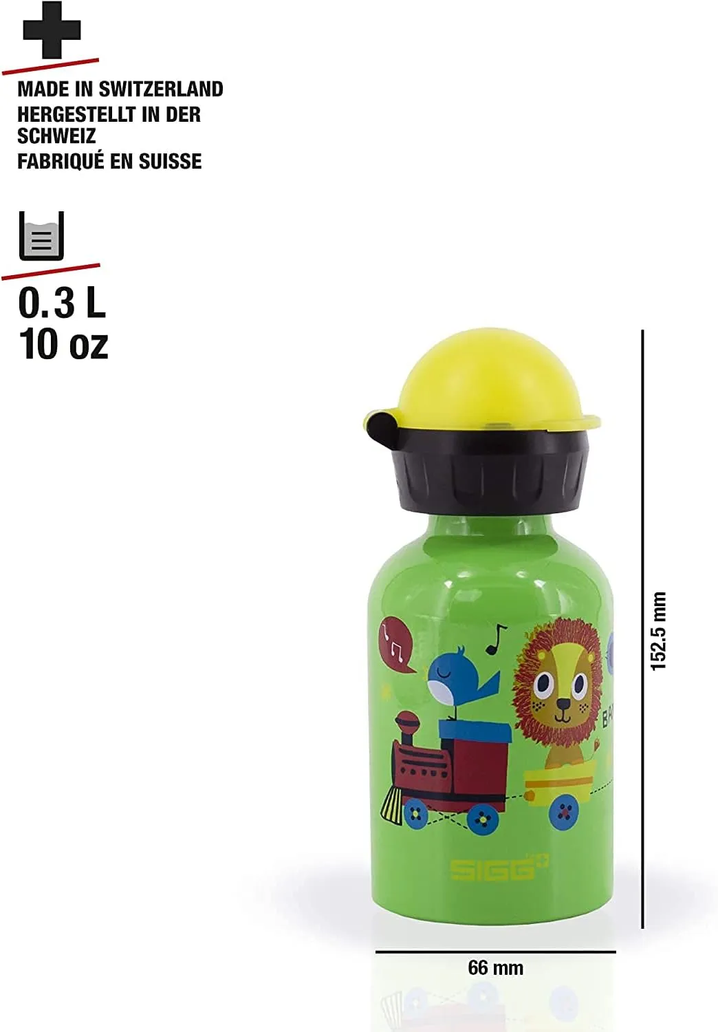 Sigg - Kids Water Bottle - KBT - Made in Switzerland - Leakproof - BPA Free - for Kindergarten, Preschool, School 10 Oz