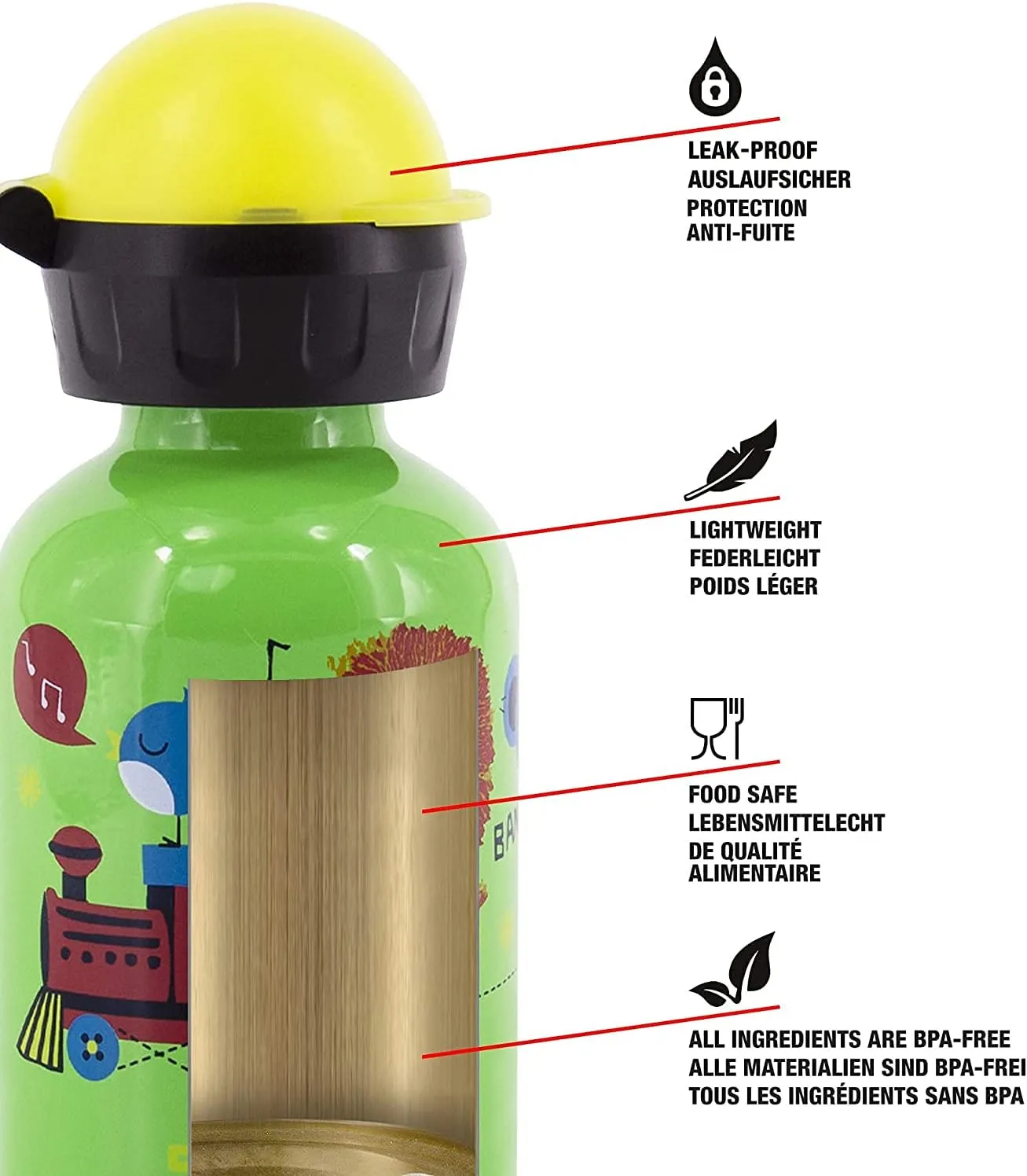 Sigg - Kids Water Bottle - KBT - Made in Switzerland - Leakproof - BPA Free - for Kindergarten, Preschool, School 10 Oz