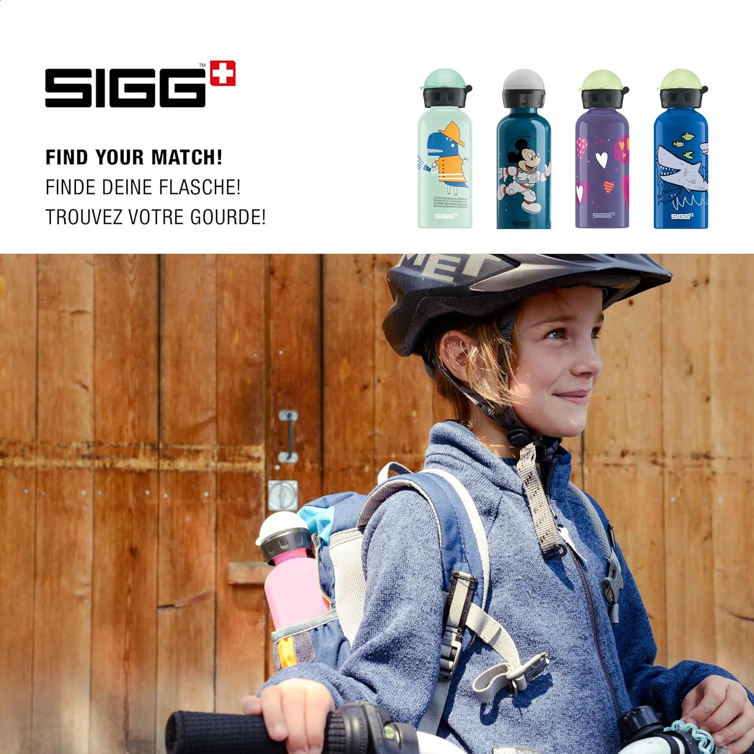 Sigg - Kids Water Bottle - KBT - Made in Switzerland - Neutral Taste - Leakproof - Lightweight - School, Sports - 14 Oz