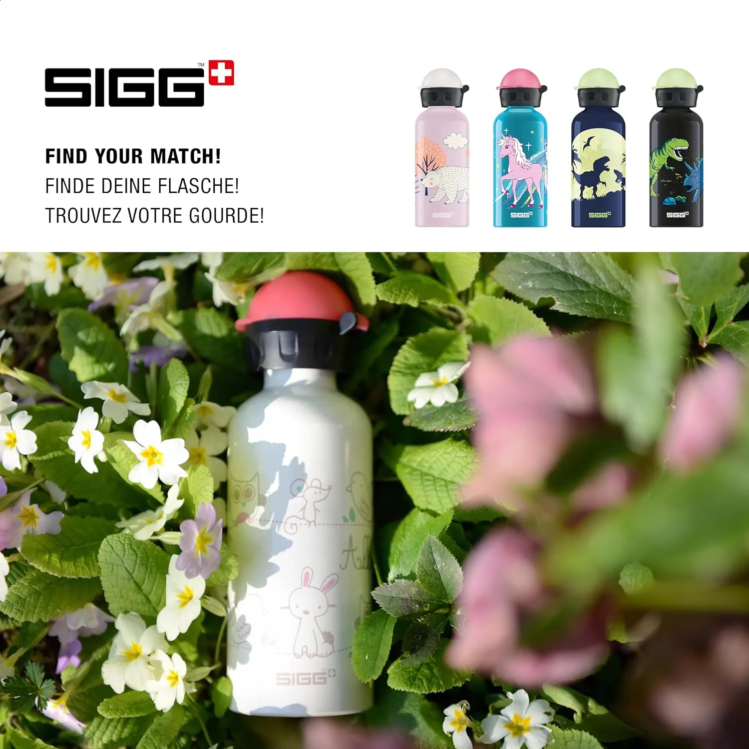 Sigg - Kids Water Bottle - KBT - Made in Switzerland - Neutral Taste - Leakproof - Lightweight - School, Sports - 14 Oz