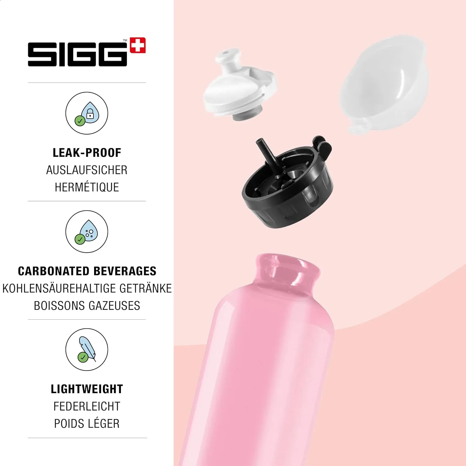 Sigg - Kids Water Bottle - KBT - Made in Switzerland - Neutral Taste - Leakproof - Lightweight - School, Sports - 14 Oz
