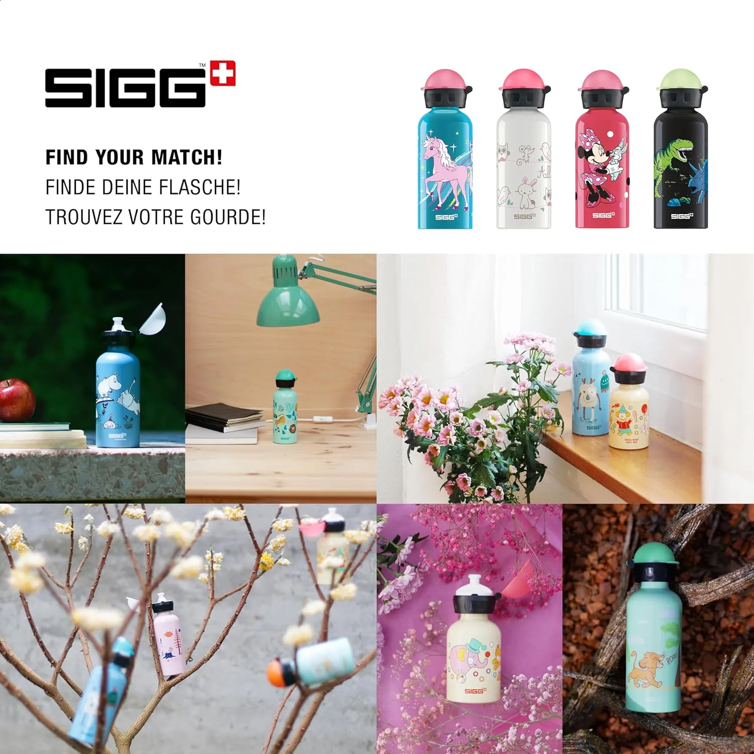 Sigg - Kids Water Bottle - KBT - Made in Switzerland - Neutral Taste - Leakproof - Lightweight - School, Sports - 14 Oz