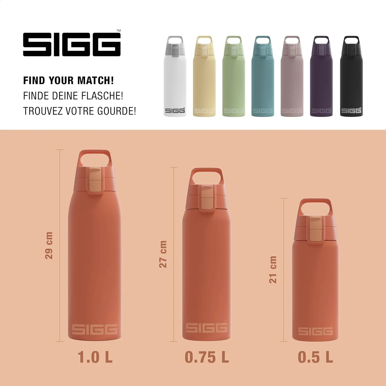 SIGG - Shield Therm- Stainless Steel Insulated Water Bottle - Carbonated Drinks, Leakproof, BPA Free, Recycled, 25, 34Oz
