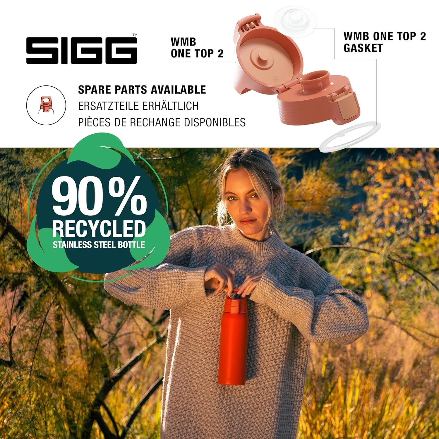 SIGG - Shield Therm- Stainless Steel Insulated Water Bottle - Carbonated Drinks, Leakproof, BPA Free, Recycled, 25, 34Oz