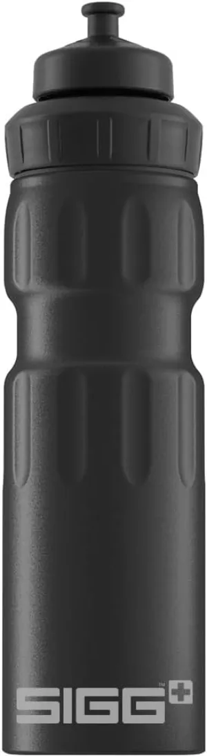 SIGG - Sports Water Bottle - WMB Sports Black - With 3-Stage Sports Cap - Made in Switzerland - Leakproof - Lightweight - Metal - BPA Free - 25 Oz