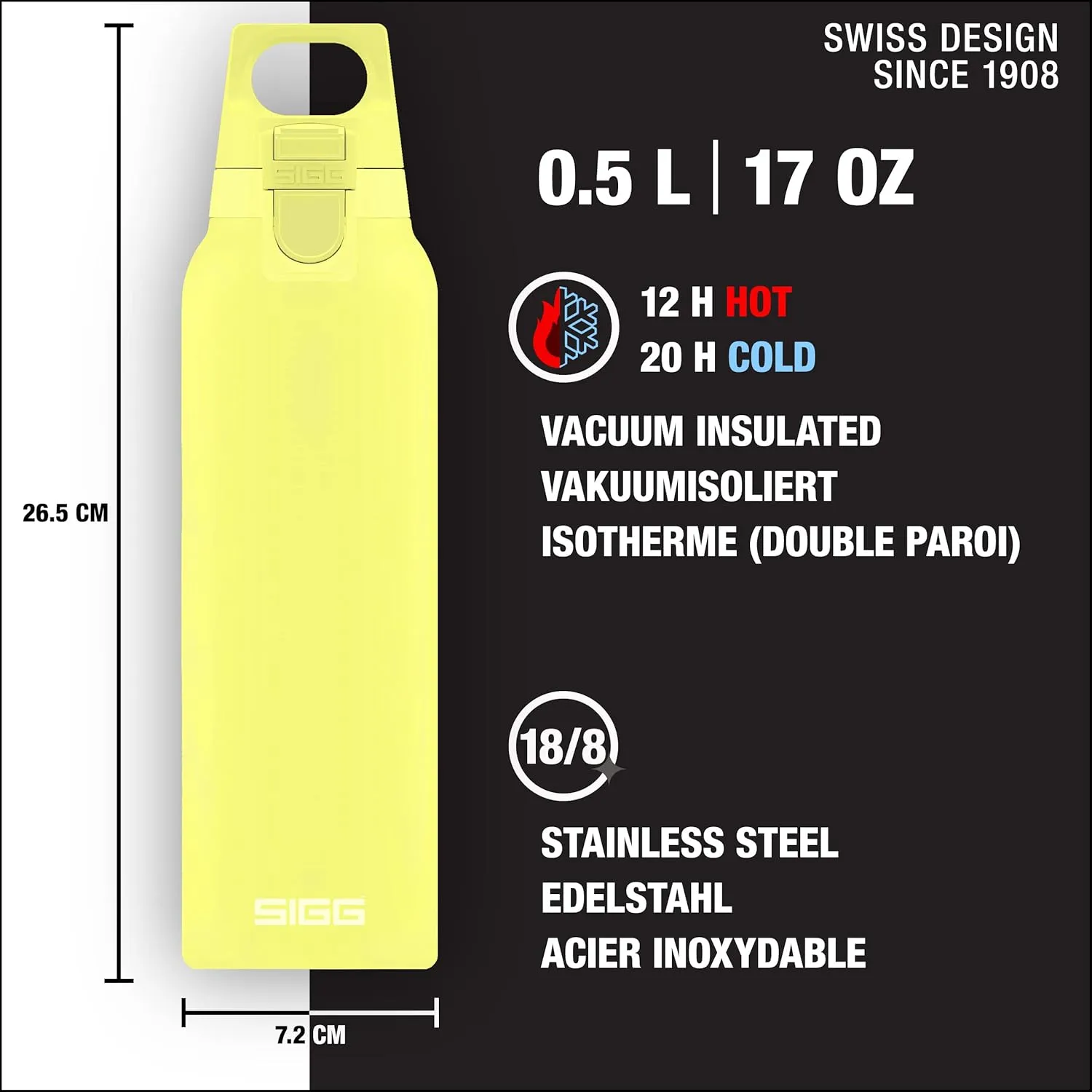 SIGG - Thermo Flask Hot & Cold ONE - Insulated Water Bottle - Tea Filter - Leakproof - BPA-Free - Stainless Steel - 17Oz