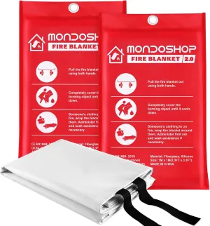 Silicone Fire Blanket for Home and Kitchen - Monodshop Emergency Fire Blankets for Car, Fire Safety Blanket for Fireplace