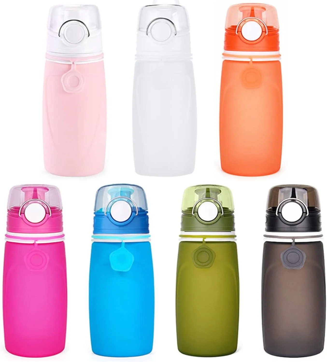 Silicone Foldable Water Bottle Cup Portable Sport Water Bottle Leakproof BPA Free Travel Water Bottles Gym Travel Camping Hiking Sport Outdoor Indoor Sport Travel Telescopic Cup(Green,Small)