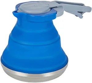 Silicone Folding Kettle 1500ml Portable Foldable Camping Kettle Tea Coffee Water Pot Dark Blue Foldable