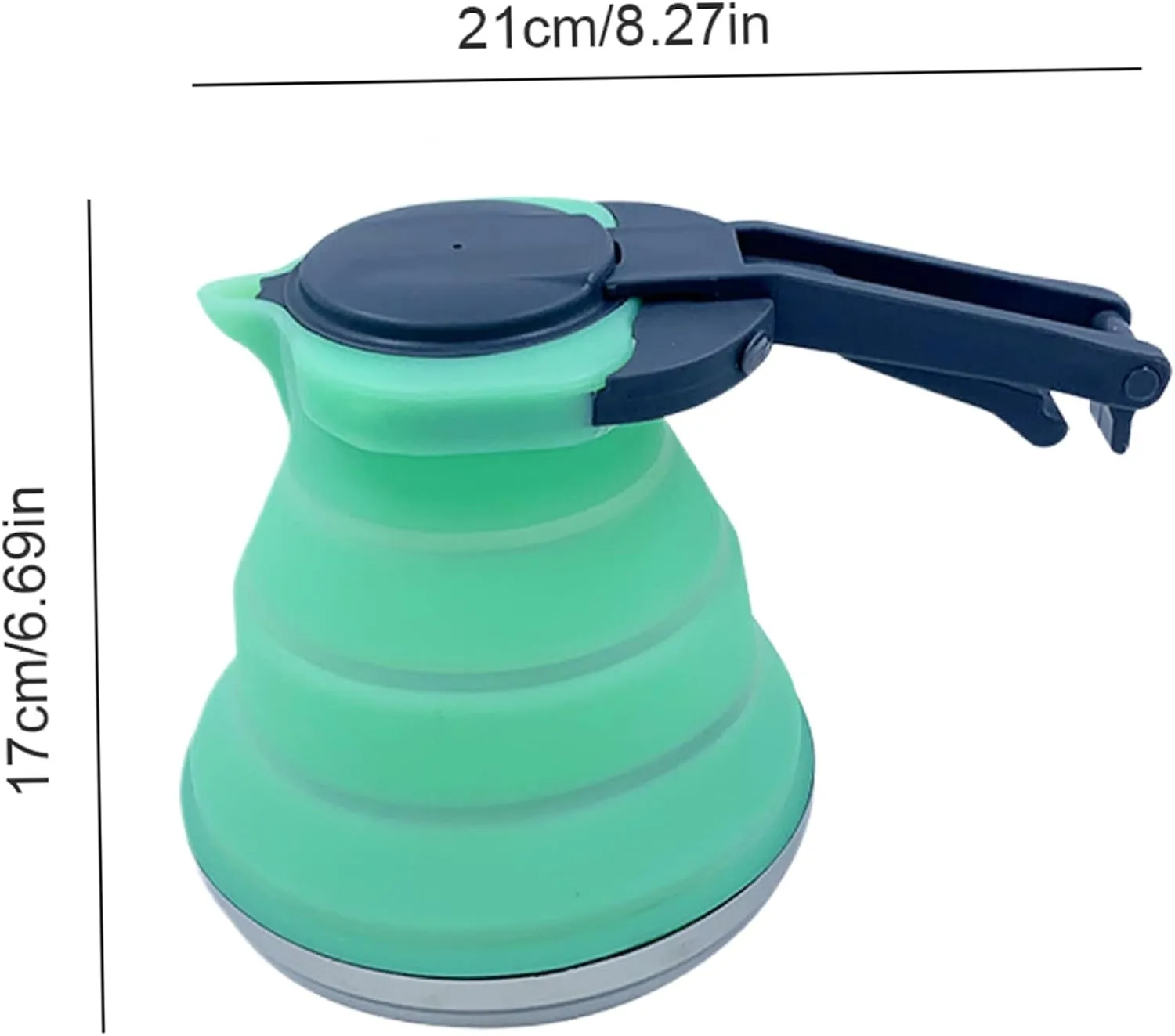 Silicone Folding Kettle 1500ml Portable Foldable Camping Kettle Tea Coffee Water Pot Dark BlueFoldable Kettle Collapsible Camping Water Kettle Foldable 1.5L Water Pot Folding Silicone Kettle