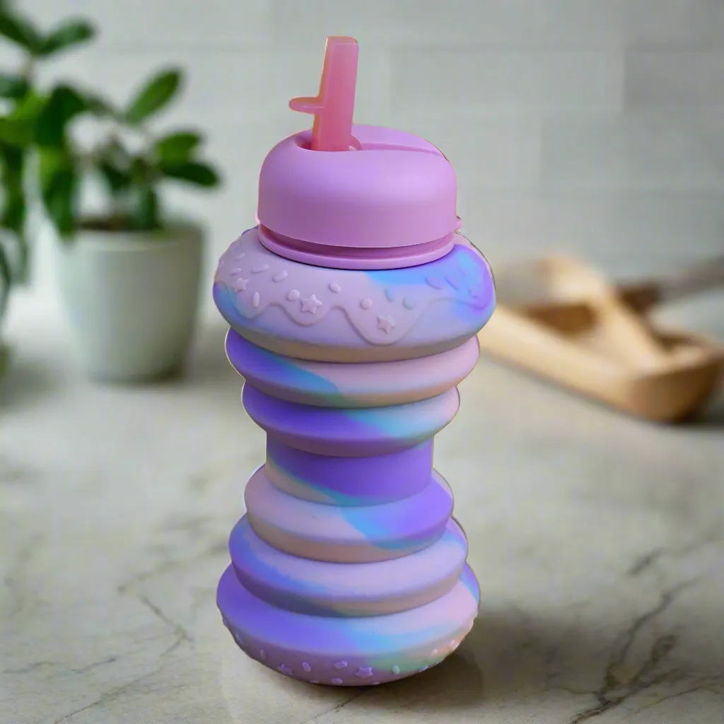Silicone Sipper Bottle for Kids - Donut Shaped