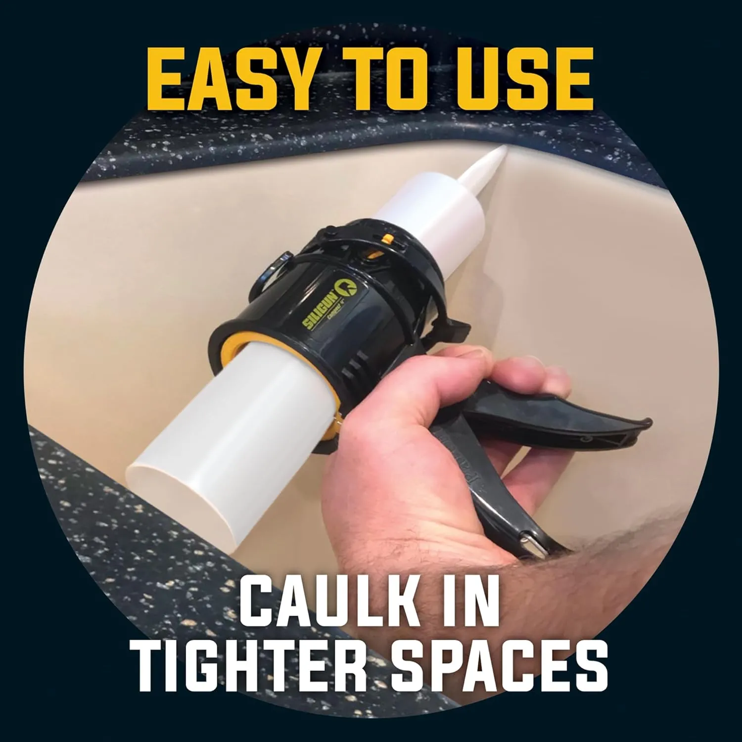 SILIGUN Caulking Gun - Anti Drip Extreme-Duty Caulking Gun - Patented New and Innovative Design - Lightweight ABS Frame - for The Smallest to The Largest Jobs