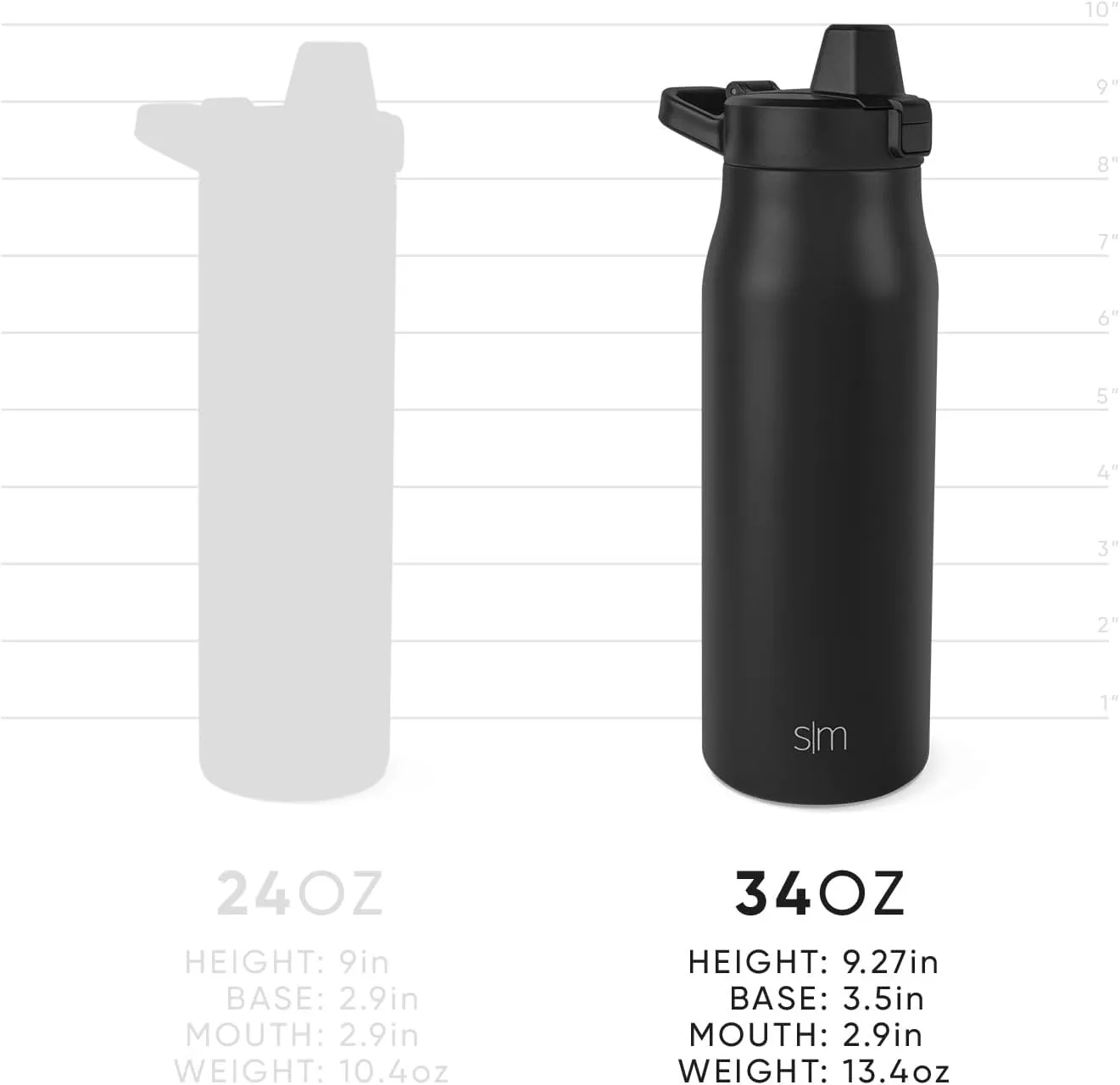 Simple Modern Filtered Water Bottle | Insulated Stainless-Steel Carbon Filter Travel Water Bottles | Reusable for Clean Drinking Water On The Go | 34oz, Sea Glass Sage