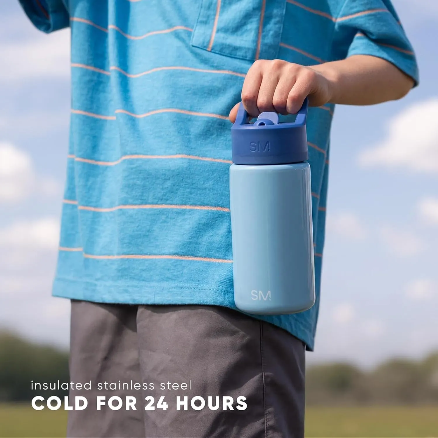 Simple Modern Kids Summit Water Bottle with Straw Lid | 14oz Stainless Steel Cup Insulated Tumbler for Toddlers, School | Dinosaura