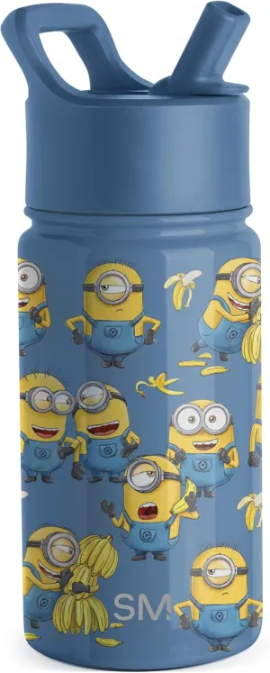 Simple Modern Kids Summit Water Bottle with Straw Lid | Despicable Me Minions 14oz Stainless Steel Cup Insulated Tumbler for Girls, Boys, School | Minions Unite