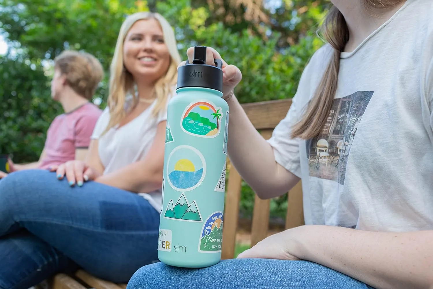 Simple Modern Water Bottle with Straw, Handle, and Chug Lid Vacuum Insulated Stainless Steel Thermos Bottles | Large Leak Proof BPA-Free Sports Flask | Summit Collection | 40oz, Sea Glass Sage