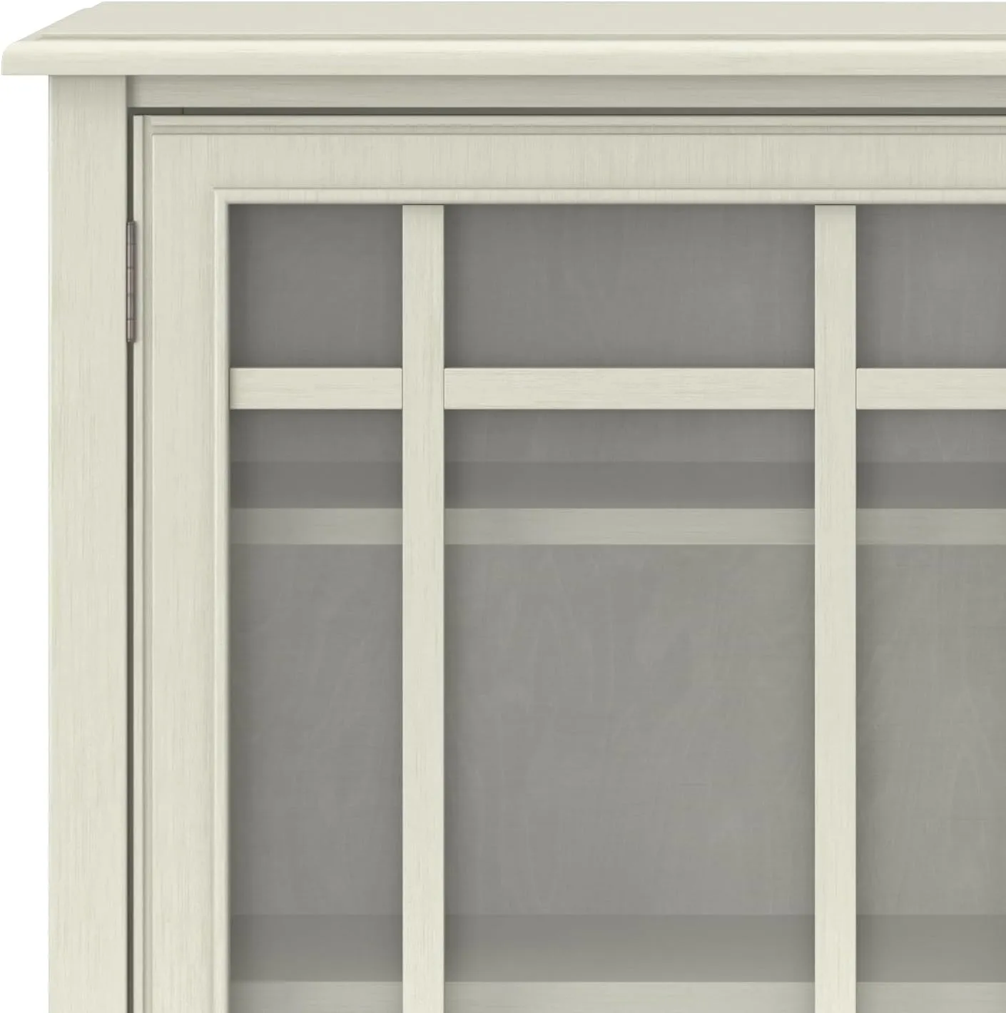 SIMPLIHOME Connaught SOLID WOOD 46 inch Wide Traditional Tall Storage Cabinet in Antique White for the Living Room, Entryway and Family Room
