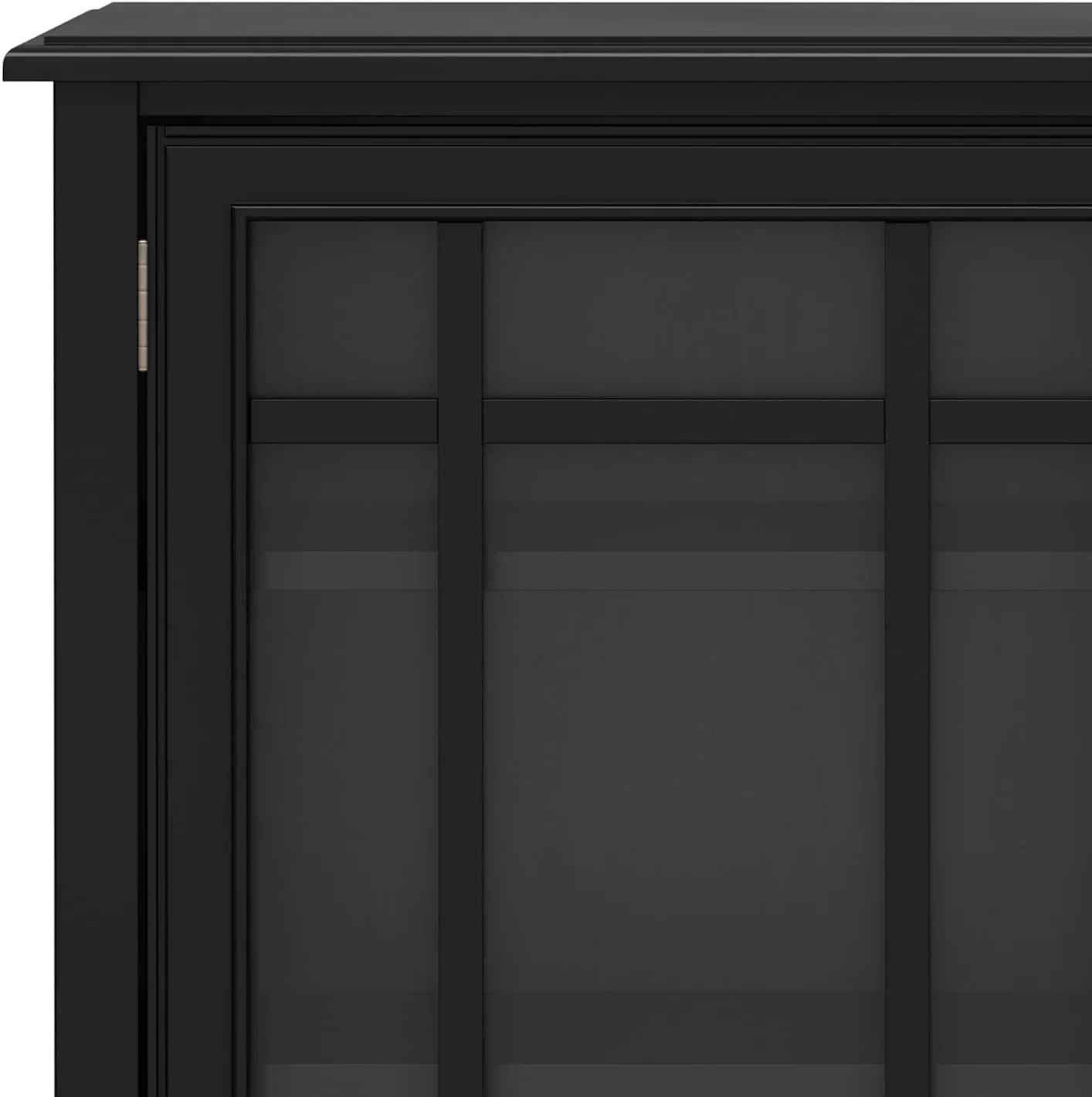 SIMPLIHOME Connaught SOLID WOOD 46 inch Wide Traditional Tall Storage Cabinet in Black for the Living Room, Entryway and Family Room