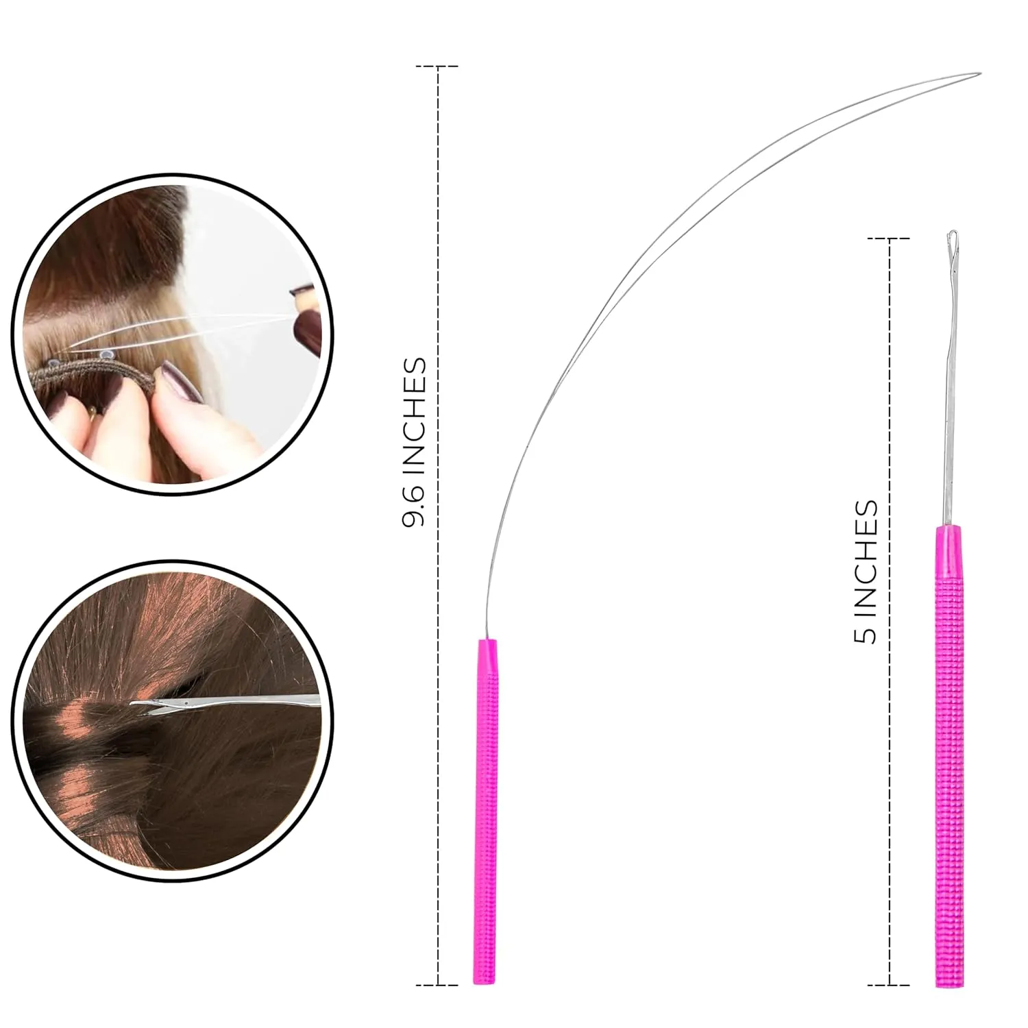 SIVOTE Professional Hair Extension Tools Kit Stainless Steel, Microlink & Itip Extensions Tool Kit, Pink