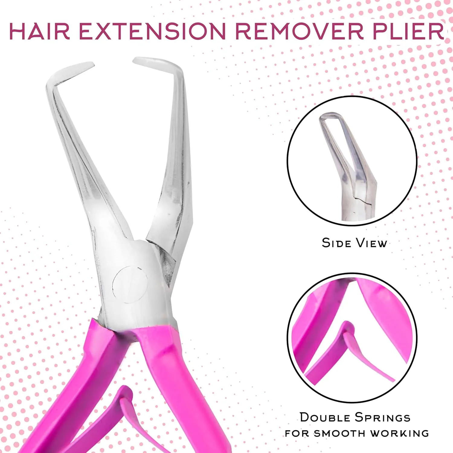 SIVOTE Professional Hair Extension Tools Kit Stainless Steel, Microlink & Itip Extensions Tool Kit, Pink