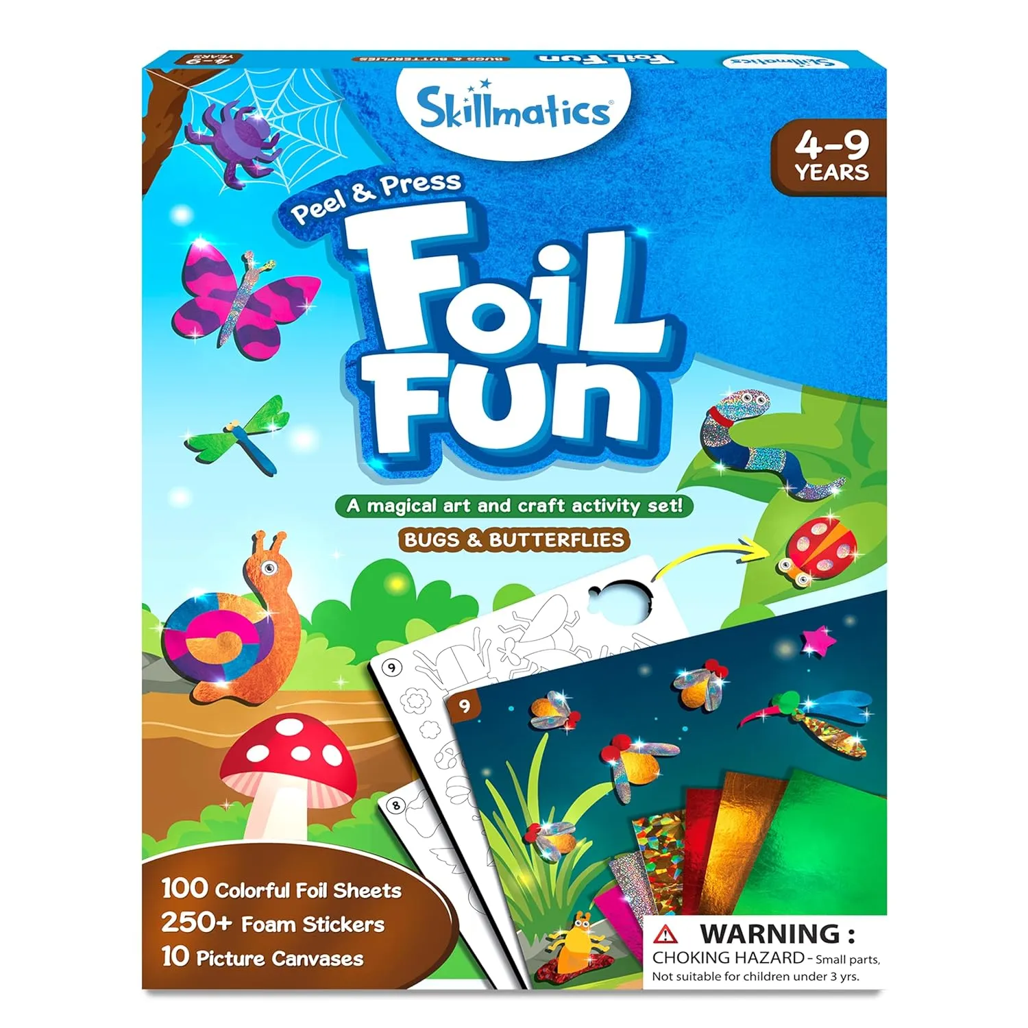 Skillmatics Art & Craft Activity - Foil Fun Bugs & Butterflies No Mess Art for Kids | Craft Kits & Supplies | DIY Creative Activity for Boys & Girls