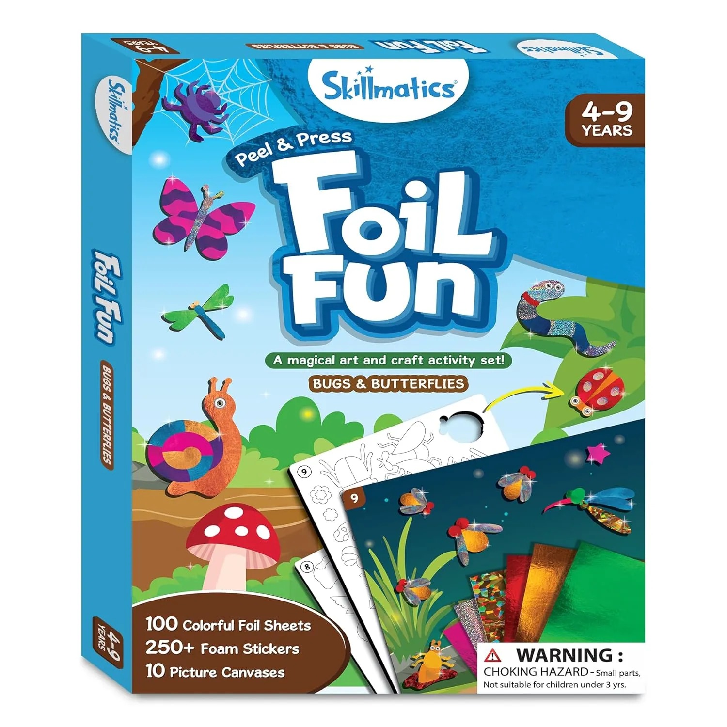 Skillmatics Art & Craft Activity - Foil Fun Bugs & Butterflies No Mess Art for Kids | Craft Kits & Supplies | DIY Creative Activity for Boys & Girls